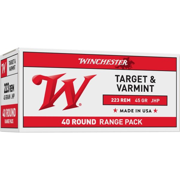 https3A2F2Fmedia.chattanoogashooting.com2Fimages2Fproduct2FWNUSA22322FWNUSA2232-1.jpg Winchester USA Rifle Ammunition .223 Rem 45 gr. JHP 3600 fps 40/ct