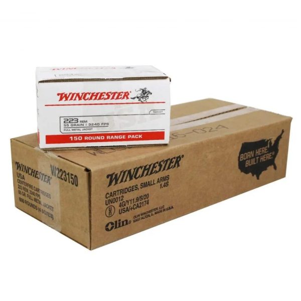 https3A2F2Fmedia.chattanoogashooting.com2Fimages2Fproduct2FWNW223150C2FW223150cc.jpg Winchester Lake City Rifle Ammunition .223 Rem 55 gr. FMJ 600/ct (4-150/ct)