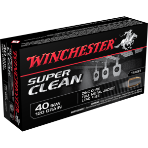 https3A2F2Fmedia.chattanoogashooting.com2Fimages2Fproduct2FWNW40SWLF2FWNW40SWLF-1.png Winchester Super Clean NT Handgun Ammunition .40 S&W 120 gr. JSP 1250 fps 50/ct