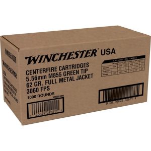 https3A2F2Fmedia.chattanoogashooting.com2Fimages2Fproduct2FWNWM85510002FWNWM8551000_1.jpg Winchester USA Lake City M855 Green Tip Rifle Ammunition 5.56X45 NATO 62 gr. FMJ 3060 fps 1000/ct (Bulk)