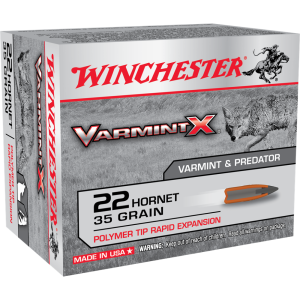 https3A2F2Fmedia.chattanoogashooting.com2Fimages2Fproduct2FWNX22P2FWNX22P-1.png Winchester Varmint X Rifle Ammunition .22 Hornet 35 gr. PT 3100 fps 20/ct
