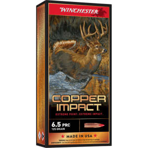 https3A2F2Fmedia.chattanoogashooting.com2Fimages2Fproduct2FWNX65PCLF2FWNX65PCLF-1.png Winchester Copper Impact Rifle Ammunition 6.5 PRC 125 gr. BT 3100 fps 20/ct
