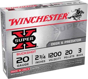 https3A2F2Fmedia.chattanoogashooting.com2Fimages2Fproduct2FWNXB203VP2FWNXB203VP.jpg Winchester Super X Buckshot Shotshells 20 ga 2-3/4" 1200 fps #3 15/ct