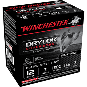 https3A2F2Fmedia.chattanoogashooting.com2Fimages2Fproduct2FWNXSM12322FWNXSM1232-1.png Winchester Super-X Drylok Super Steel Shotshells 12 ga 3" 1-3/8 oz 1375 fps #2 25/ct