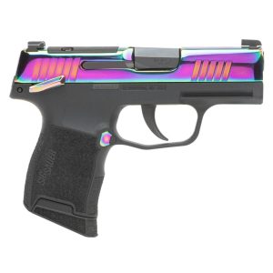 https3A2F2Fmedia.chattanoogashooting.com2Fimages2Fproduct2FXI6778562FXI677856-1.jpg Sig Sauer P365X Handgun 9mm Luger 12rd Magazines (2) 3.1" Barrel Rainbow Titanium Slide with Black Frame