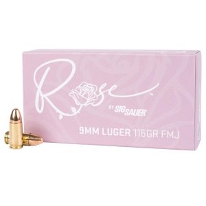 https3A2F2Fmedia.chattanoogashooting.com2Fimages2Fproduct2FXI6868342FXI686834.jpg Sig Sauer ROSE Handgun Ammunition 9mm Luger 115gr FMJ 1050 fps 50/ct