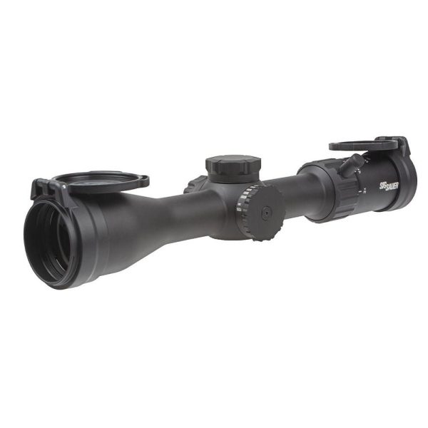 https3A2F2Fmedia.chattanoogashooting.com2Fimages2Fproduct2FXISOW430032FXISOW43003-1_2.jpg Sig Sauer Whiskey 4 Low Profile Rifle Scope 3-12x44 30mm SFP Quadplex non-Illum Capped 0.25 MOA - Black