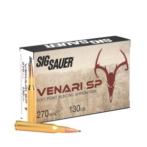 https3A2F2Fmedia.chattanoogashooting.com2Fimages2Fproduct2FXIV270SP130202FXIV270SP13020-1.jpg Sig Sauer Venari SP Rifle Ammunition .270 Win 130gr SP 2846 fps 20/ct