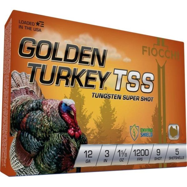https3A2F2Fmedia.chattanoogashooting.com2Fimages2Fproduct2FXN123TSS92FXN123TSS9-1.jpg Fiocchi Golden Turkey Tungsten TSS Shotshells 12ga 3" 1-5/8oz 1200 fps #9 5/ct