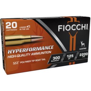 Fiocchi Hyperformance Hunt SST Rifle Ammunition .300 Blackout 125gr PT 2200 fps 25/ct