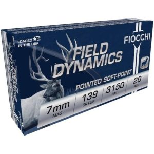 https3A2F2Fmedia.chattanoogashooting.com2Fimages2Fproduct2FXN7RMA2FXN7RMA-1.jpg Fiocchi Shooting Dynamics Rifle Ammunition 7mm Rem Mag 139 gr PSP 3150 fps 20/ct