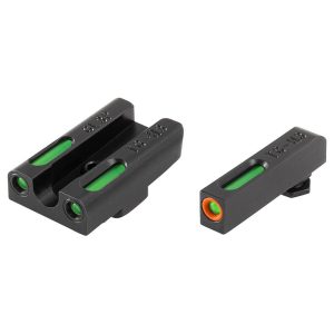 https3A2F2Fmedia.chattanoogashooting.com2Fimages2Fproduct2FXRTG13GL3PC2FXRTG13GL3PC_1.jpg Truglo TFX Pro Tritium/Fiber Optic Day/Night Sights for Glock Slimline Models 42/43/43x/48 Orange Outline Front Rear Green