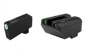 Truglo TFX Tritium/Fiber-Optic Day/Night Sight Set (Suppressor Height) fits Glock 20 21 25 28 29 30 31 32 37 40 and 41 - White Outline Front