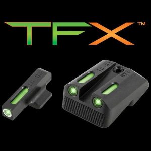 https3A2F2Fmedia.chattanoogashooting.com2Fimages2Fproduct2FXRTG13NV4A2FXRTG13NV4A.jpg Truglo TFX Tritium/Fiber-Optic Day/Night Sights Fits Novak LoMount cut .270 Front / .500 Rear (1911 3_ Officers & 4.25_ Commander 9mm / .40S&W) - Whit