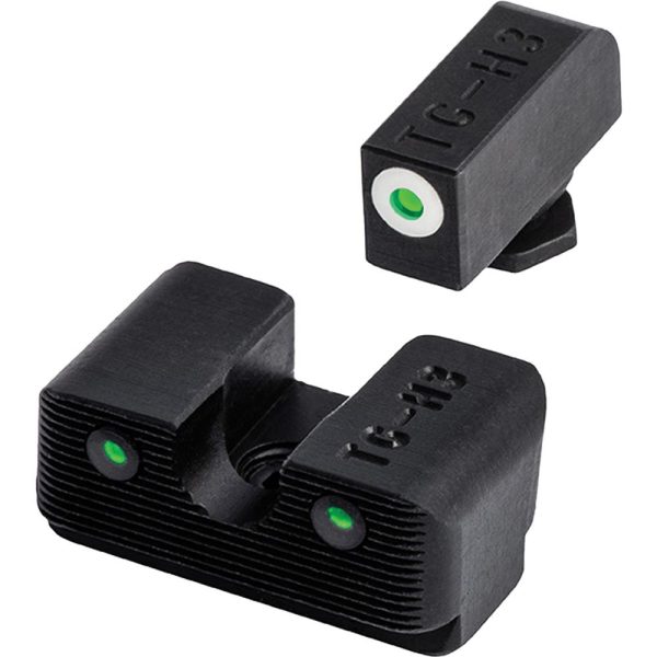 https3A2F2Fmedia.chattanoogashooting.com2Fimages2Fproduct2FXRTG231G1W2FXRTG231G1W_1.jpg Truglo Tritium Pro Night Sights for Glock 17 / 17L 19 22 23 24 26 27 33 34 35 38 39 Front Outline White Rear Green