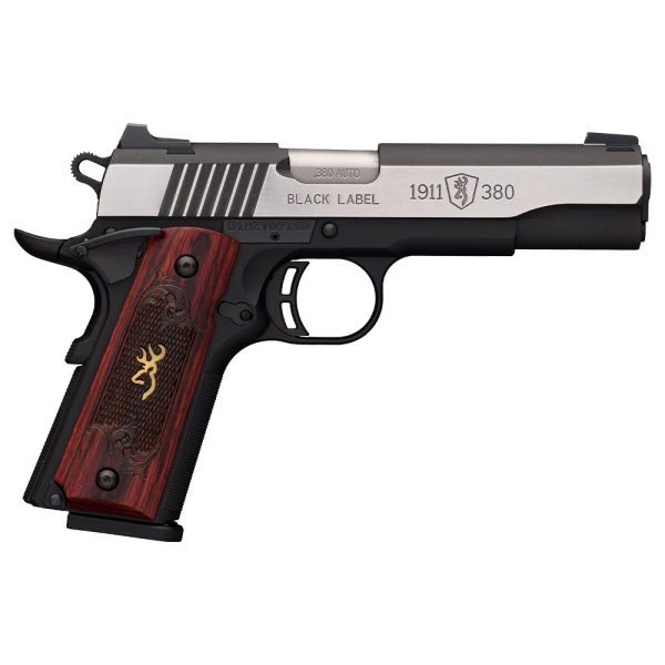 https3A2F2Fmedia.chattanoogashooting.com2Fimages2Fproduct2FXZ0519124922FXZ051912492.jpg Browning 1911-380 Black Label Medallion Pro Handgun .380 Auto 8rd Magazine 4.25" Barrel Combat Sights