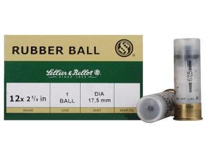 https3A2F2Fmedia.chattanoogashooting.com2Fimages2Fproduct2FZYSB12RBA2FZYSB12RBA.jpg Sellier & Bellot Shotgun Ammunition 12 ga 2 3/4" 1 ball Rubber 25/ct