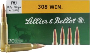 https3A2F2Fmedia.chattanoogashooting.com2Fimages2Fproduct2FZYSB308B2FZYSB308B.jpg Sellier & Bellot Rifle Ammunition .308 Win 180 gr FMJ 20/ct