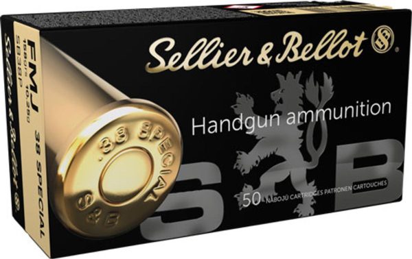 https3A2F2Fmedia.chattanoogashooting.com2Fimages2Fproduct2FZYSB38P2FZYSB38P-2.jpg Sellier & Bellot Pistol & Revolver Ammo .38 Special 158 gr FMJ 50/ct