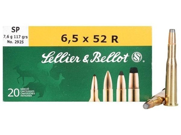 https3A2F2Fmedia.chattanoogashooting.com2Fimages2Fproduct2FZYSB6552RA2FZYSB6552RA.jpg Sellier & Bellot Rifle Ammunition 6.5x52R 117 gr SP 775 fps 20/ct