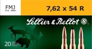 https3A2F2Fmedia.chattanoogashooting.com2Fimages2Fproduct2FZYSB76254RA2FZYSB76254RA.jpg Sellier & Bellot Rifle Ammunition 7.62x54R 180 gr 2580 fps FMJ 20/ct