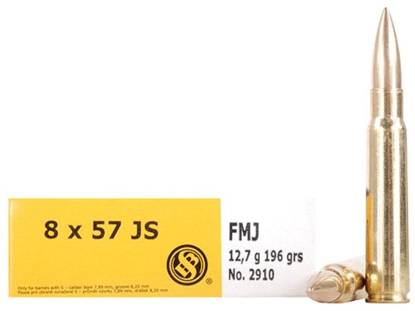 https3A2F2Fmedia.chattanoogashooting.com2Fimages2Fproduct2FZYSB857JSA2FZYSB857JSA.jpg Sellier & Bellot Rifle Ammunition 8x57JS 196 gr FMJ 2540 fps 20/ct