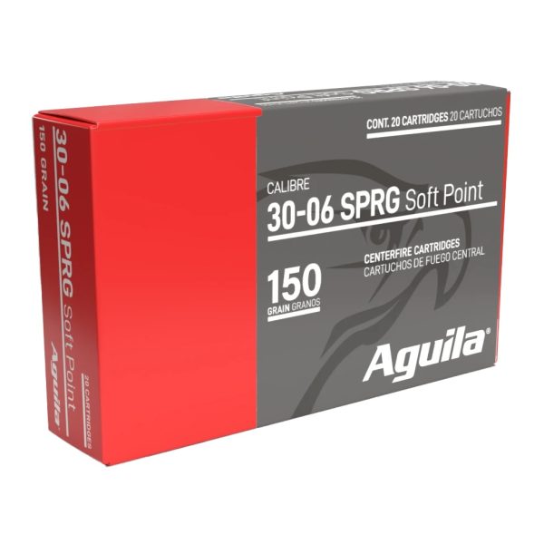 https3A2F2Fwww.2ndamendmentwholesale.com2Fmedia2Fcatalog2Fproduct2F82F12F8108ag_1_1.jpg Aguila Ammunition 30-06 Springfield Rifle Ammo - 150 Grain | Soft Point | 20rd Box