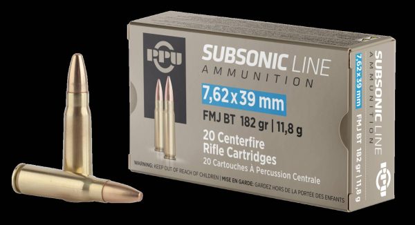 image-full-2574-0abfc611dd971b2e6d2cc110e922d2cd.jpg PPU 762 X 39 SUBSONIC FMJ 182GR 20RD BOX 50 BOXES PER CASE