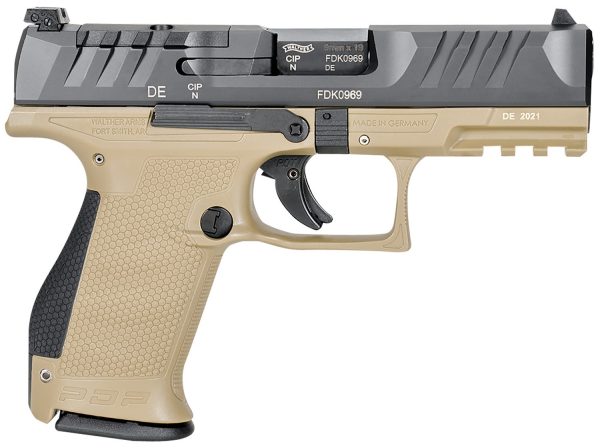 image-full-3765-eea6e4e3dc5dd2f440ce14447c5cdfa5.jpg WALTHER PDP 9MM CMPCT 4" PSTL TAN/BLK 2-15RD MAGS