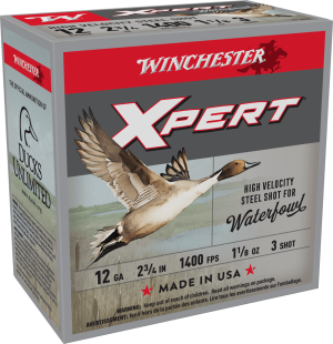 image-full-4996-6375388bf79c199dc649e4bd2f6ce5b9.png WINCHESTER SUPER X XPERT H.V. STEEL 12GA 2-3/" 1-1/8OZ #3 25RDS BX 250RD CASE