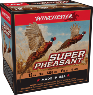 image-full-5140-54915d27e8a7fc7a41b8deb9c5469be9.png WINCHESTER SUPER PHEASANT MAGNUM H.V. 12GA 3" #4 1-5/8" 25RD BX 250RD CASE