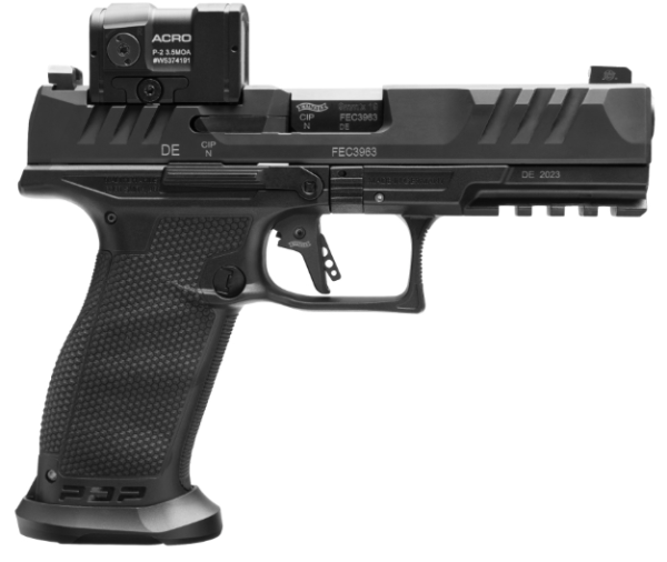 WALTHER PDP FS PROFESSIONAL ACRO 9MM 4.5" BLK 3-18RDS FLARED MAGWELL