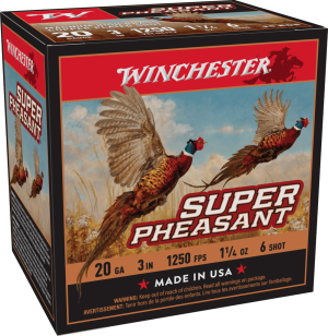 image-full-8085-24abcfe0bbea0804702cf4eeba2ac95d.png WINCHESTER SUPER X PHEASANT 20 GA 3" #6 HB 1-1/4 OZ 25 RD/BX 10 BX/CS