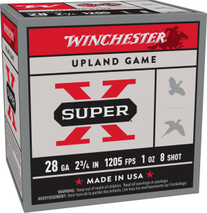 image-full-8089-3b97ee4e876d4fd715c31bc6121ba54e.png WINCHESTER 28 GA 2-3/4" #8 SUPER-X UPLAND HB 1 OZ 25 RD/BX 10 BX/CS