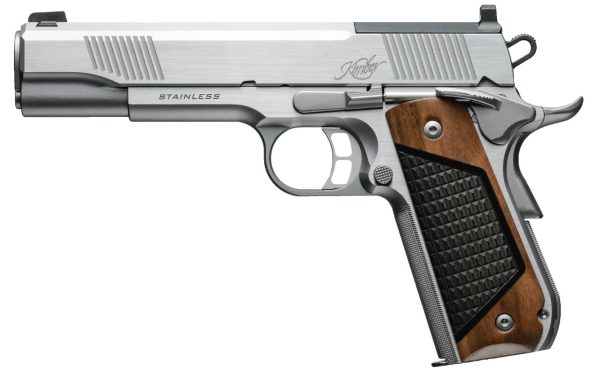 image-full-8395-f1865910bb8dc3bec0890c96f936f30b.jpg KIMBER STAINLESS 1911 NEXT GENERATION 45ACP PISTOL 5" STAINLESS, O.R.BLK WALNUT/G10 GRIPS 2-7RD MAGS