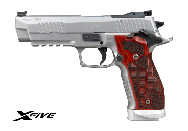 image-full-86832-4454fef67fdb66a545e73190fcf24e92.png SIG SAUER P226 X5 CUSTOM WORKS STAINLESS 9MM PISTOL SAO, WOOD GRIPS 3-10RD MAGS