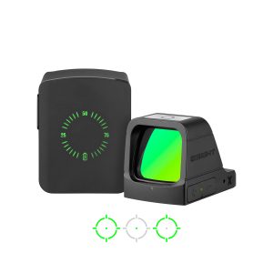 image-full-9302-74680efa6fd5a6df49e7fd2ce42dd2ea.jpg OSIGHT X 3MOA DOT + 32 MOA CIRCLE GREEN DOT SIGHT W/ CHARGING COVER, RMR FOOTPRINT BLACK