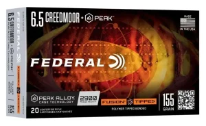 1184940-14382149.webp FEDERAL 6.5 CREEDMOOR+PEAK 155GR FUSION TIPPED 20 RD/BX 10 BX/CS
