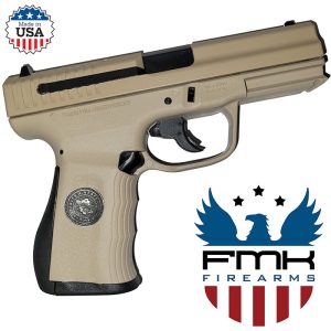 FMK-FMKG9C1G2UMC_l.jpg 9C1G2-FAT 9MM 4 inch barrel 14 Round Desert Sand with Bulldog Medallion in Grip