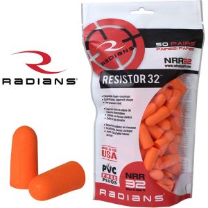 RAD-FP70BG50_l.jpg Resistor 32 Foam Disposable Earplugs NRR32DB ANSI S3.19 50 Pair Count Bag Hi-Vis
