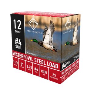 https3A2F2Fmedia.chattanoogashooting.com2Fimages2Fproduct2FAKATIACL12S42FAKATIACL12S41.jpg ATI Waterfowl Steel Shotshells 12ga 3" 1-1/8oz 1500fps #4 25/ct
