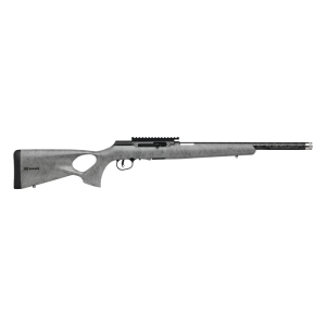 https3A2F2Fmedia.chattanoogashooting.com2Fimages2Fproduct2FBV472532FBV47253-1.png Savage Arms A22 Timberlite Thumbhole Rifle .22 LR 10rd Magazine 18" 1/2x28 Threaded Barrel Grey with Black Spiderweb