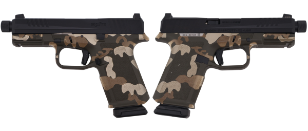 RUGER RXM THREADED 9MM PISTOL 4.5" BBL WOODLAND CAMO MAGPUL EHG, O.R. 2-15RD MAGS